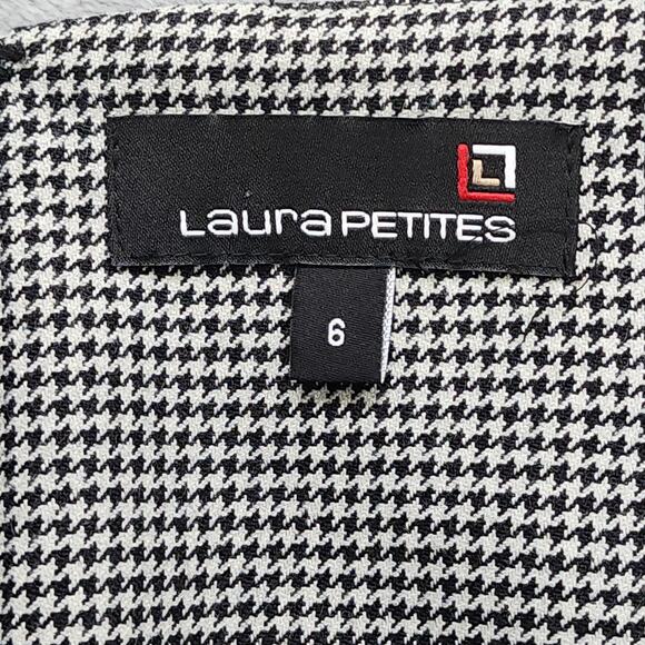 Laura Petites Skirt Size 6P Black White Houndstooth Pencil High Waist Back Zip - Picture 6 of 9